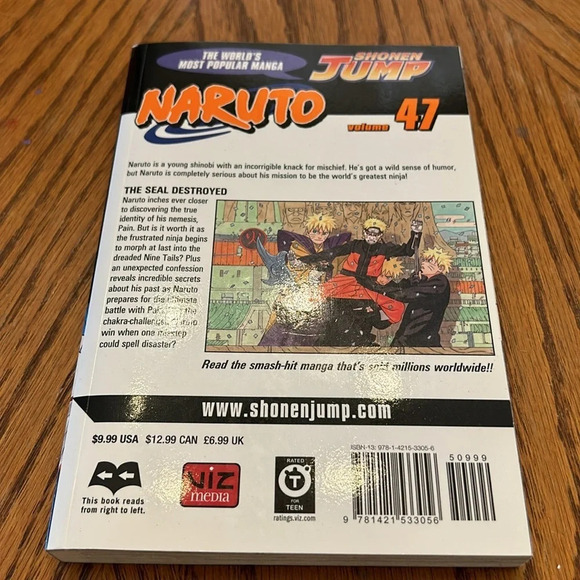 Naruto Volume #47 Shonen Jump Manga by Masashi Kishimoto. Paperback 2010 - Picture 2 of 4